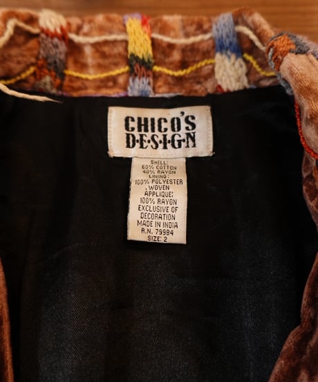 90s 『CHICO'S DESIGN』 Velvet & Knit Mixed Jacket