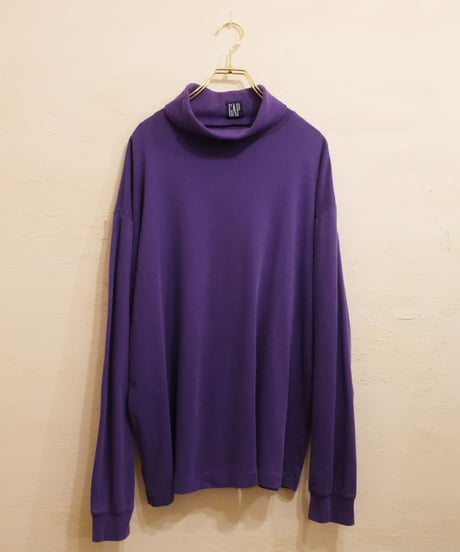 90s 『GAP』 紫 タートルネック ロングスリーブTシャツ / size XL