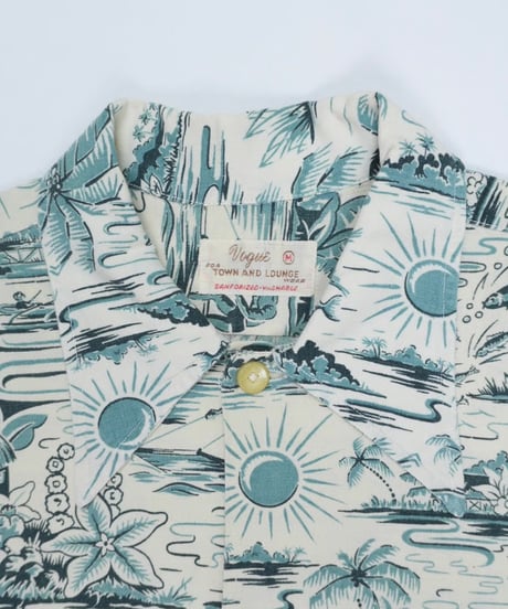 40s Long-sleeve Cotton Aloha Shirt