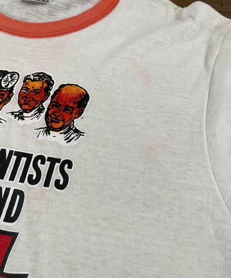 80s “4 OUT OF 5 DENTISTS” プリント リンガーTシャツ / size L