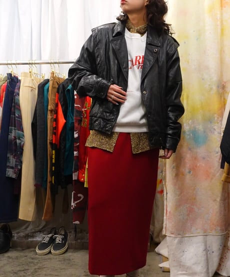 80-90s Big Silhouette Leather Rider's Jacket