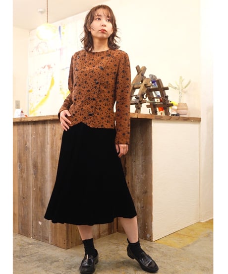 Retro Dot Double Button Blouse