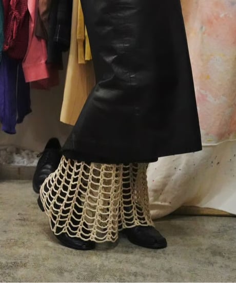 See-through Knit Flare Pants