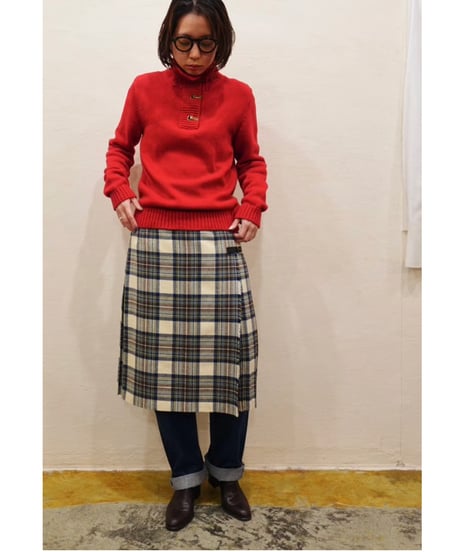 80s-90s『Mosbrook』Wool Wrap Skirt