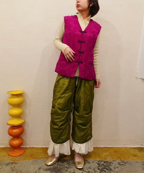 Chine Silk Padding Vest