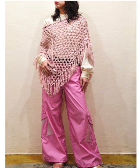 Cotton Candy Pink Yarn Poncho