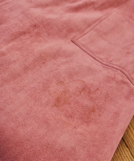Fake Suede Leather Long Coat