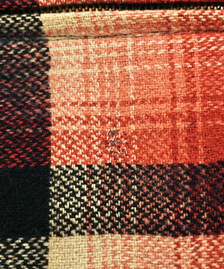 50-60s Red base check Wool Long type Sport jacket
