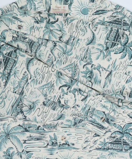 40s Long-sleeve Cotton Aloha Shirt