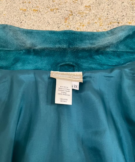 Turquoise blue Genuine Suede vest