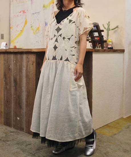 Cut Lace Cotton Dress