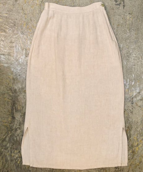 90s Linen Side Slit Skirt