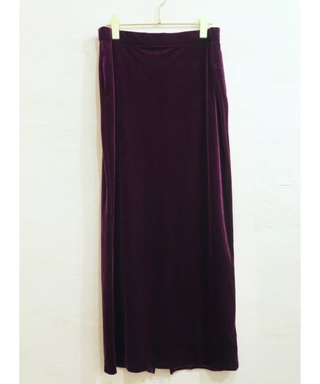 90s Deep Purple Velour Long Skirt