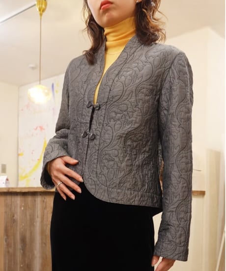 Gray Quilted Jacket