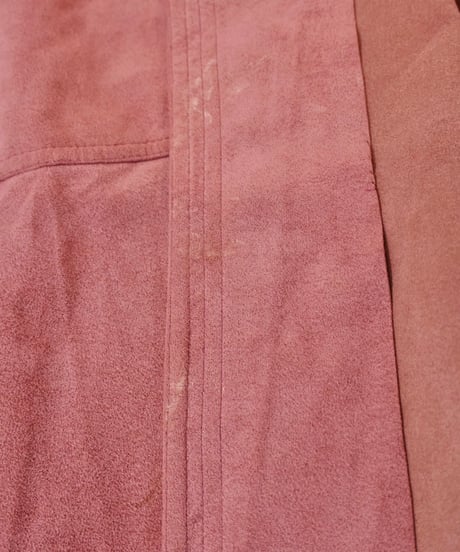 Fake Suede Leather Long Coat