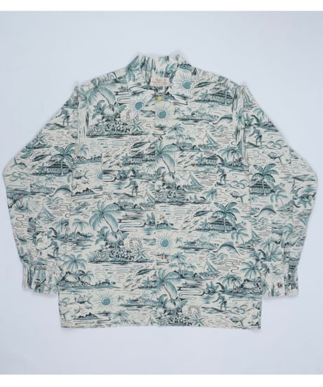 40s Long-sleeve Cotton Aloha Shirt