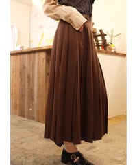 70s-80s Brown Wool Pleated Skirt