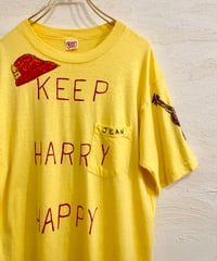 70s 『B.V.D』 ハンドペイント ポケットTシャツ / size XL