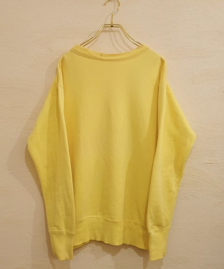 50-60s Yellow set-in sleeve plain sweatshirt