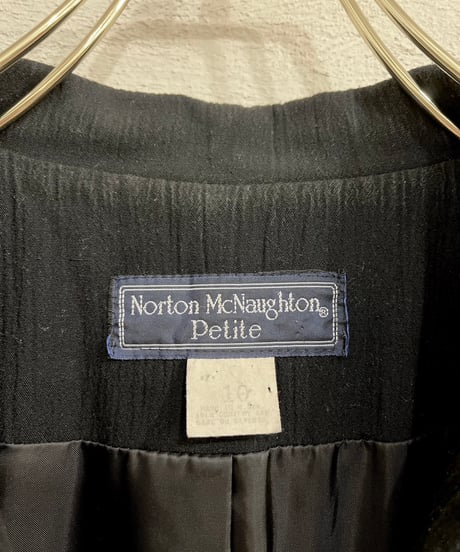90s Textured Line Black Short Sleeve Jacket