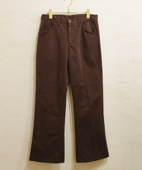 70-80s 『Lee』 茶色 ブーツカット コットンパンツ / size W30程度
