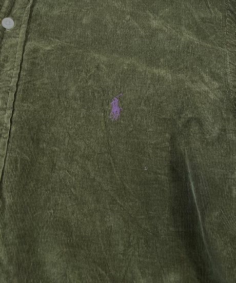 『Ralph Lauren』 Dark green corduroy shirt / size XL
