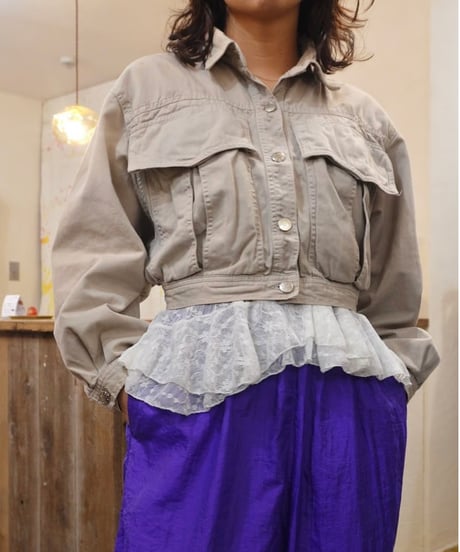 Cropped Volume Sleeve Jacket