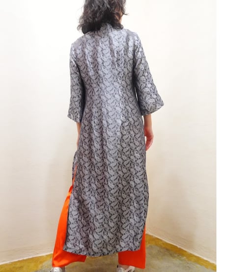 Silver Paisley China Dress