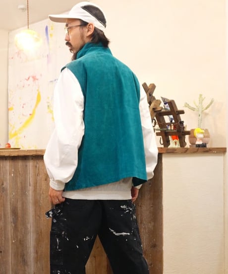 Turquoise blue Genuine Suede vest