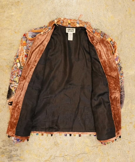 90s 『CHICO'S DESIGN』 Velvet & Knit Mixed Jacket