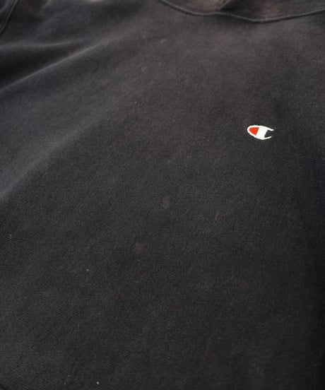 90s 『Champion』 "REVERSE WEAVE" スウェットパーカー 黒 無地 目付き / size XXL