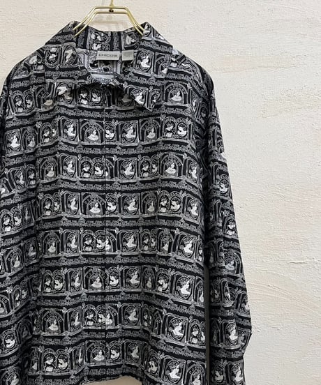 90s 『CHICO’S』　All-over pattern Silk jacket