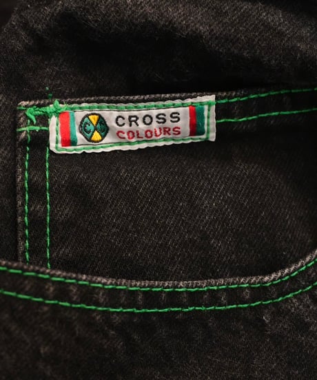 90s 『Cross Colours』 Black denim pants