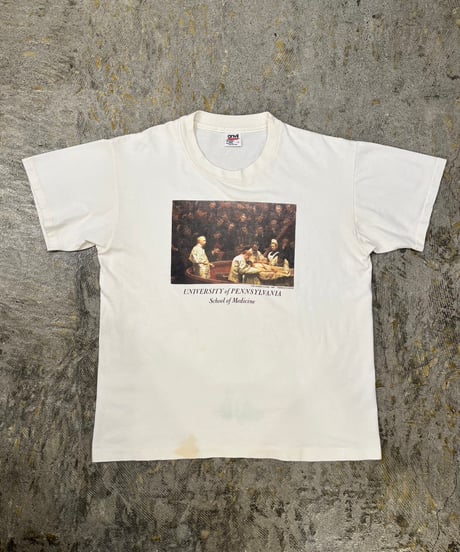 90s University of Pennsylvania School of Medicine アートプリントTシャツ / size L