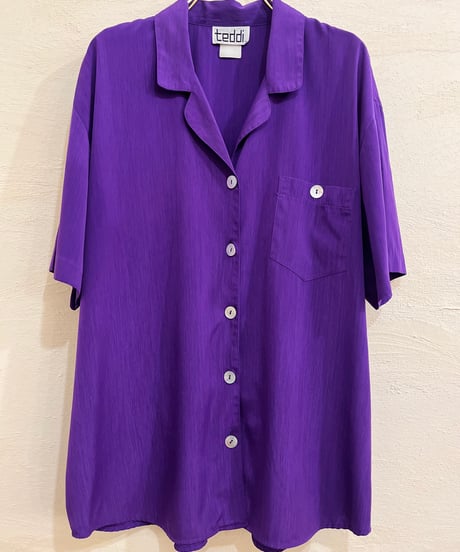 80's Shell Button Purple Shirt