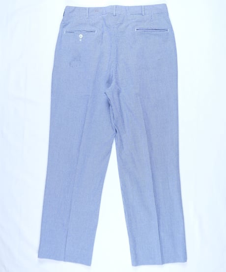 Seersucker pincheck two-pleat slacks