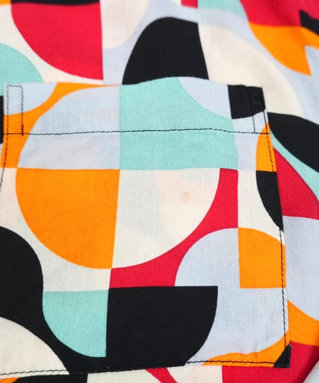 "Super Massive" Geometric pattern Open-collar shirt