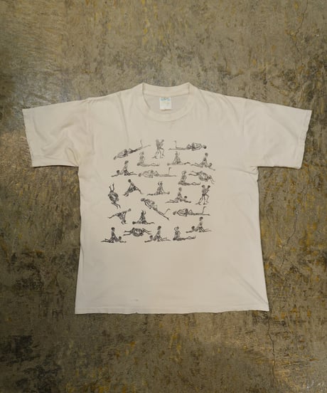90s FASHION VICTIM風〝Scull Forty Eight Way〟アートプリントTシャツ / size XL