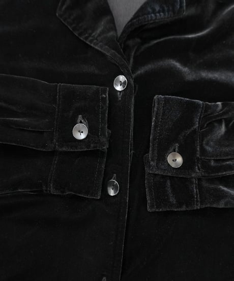90s Open-collar Velour Shirt