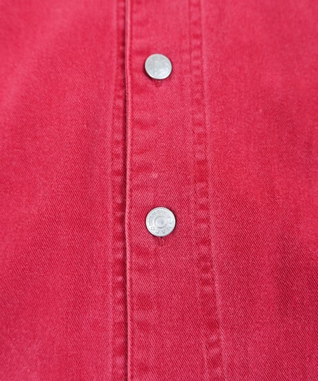 90-00s "NAK JEANSWEAR" Red denim design shirt