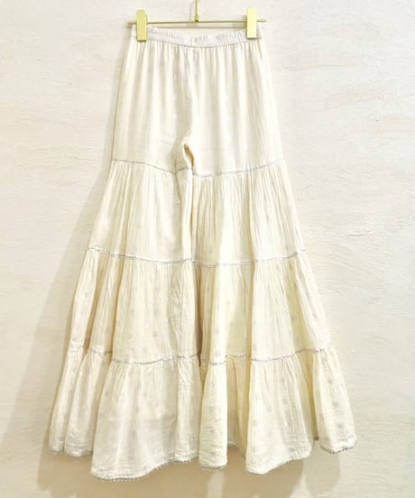 Silver Dot Tiered Flare Pants