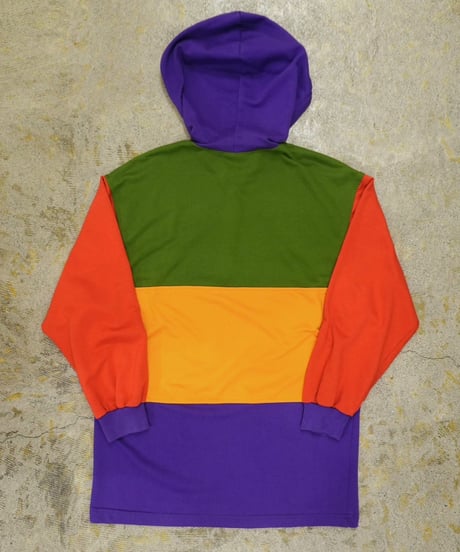 90s Multicolor Half zip Sweatshirt hoodie / size L
