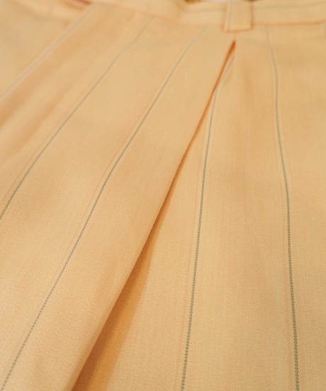 Yellow × Light blue Striped Two-pleat Wide slacks