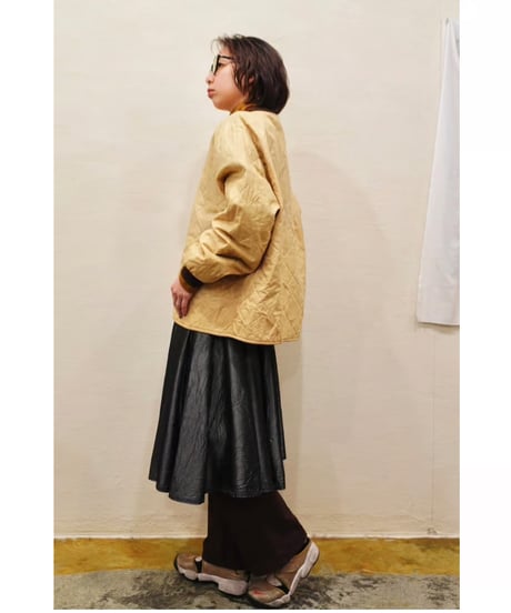 80s-90s Smoky Silver Wrinkle processing Skirt