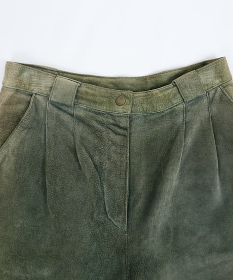 90s "FORENZA" real pig suede Two-pleat shorts