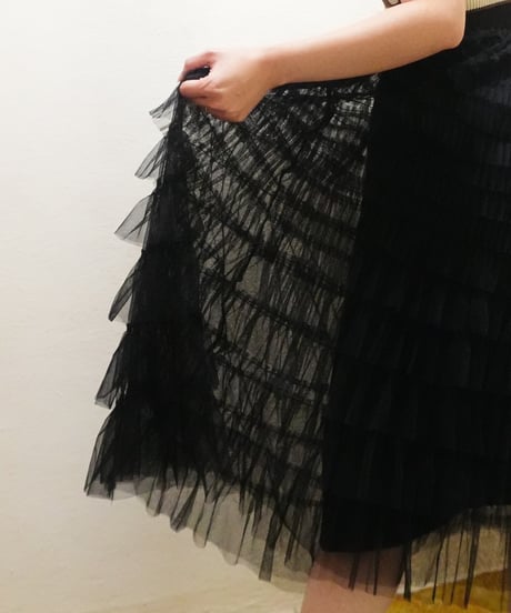 Tiered Tulle Long Skirt