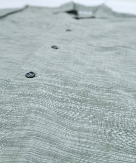 60s "Pilgrim" Cotton 『Kasuri』Weave Open collar Shirt / size 15-15½