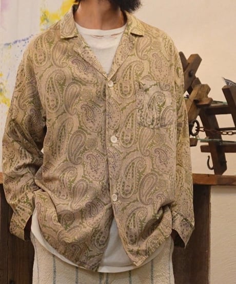 60s『ARROW』Paisley pattern pajama shirt