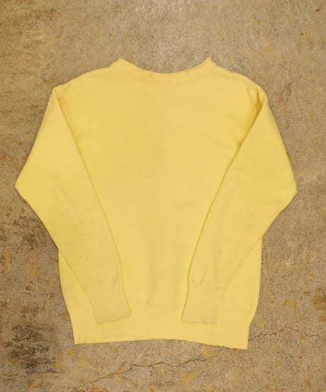 50-60s Yellow set-in sleeve plain sweatshirt