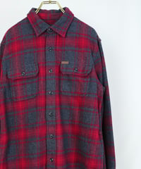 00s “ORVIS” Red Shadow Check Flannel shirt with pockets / size S